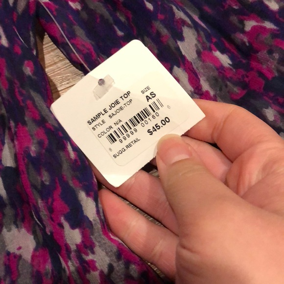 Joie Patterned Silk Blouse S - Picture 6 of 8